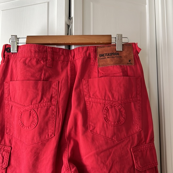 One Teaspoon Cargo Motion Pants Red 28 New - Picture 7 of 11